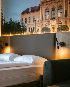 Rúm í herbergi á Hotel Am Sachsengang