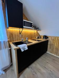 Kuchyňa alebo kuchynka v ubytovaní CZARNY JELEŃ