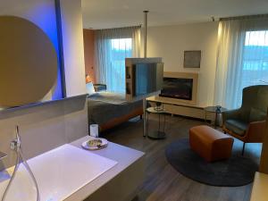 Posedenie v ubytovaní hirschen dornbirn - das boutiquestyle hotel - skyrelax & wellness im rooftop