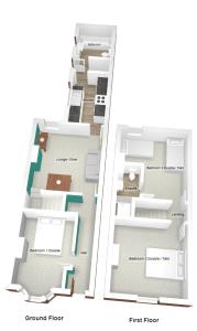 a floor plan of a house at A Cosy and Modern Mid-Terraced Retreat in Stoke! in Stoke on Trent