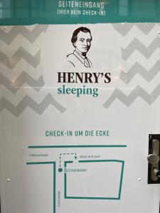 un signo de un heyrys durmiendo en la unidad de registro de entrada muere la fuga en Henriettas Sleeping, en Ulm