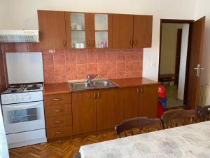 Kuchyň nebo kuchyňský kout v ubytování Apartmani Infinity