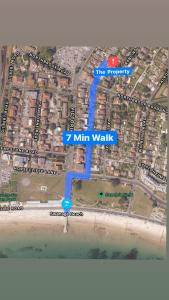 a map of the approximate location of walks at Swanage Holiday Penthouse Apartment, Moments from Beach and Town, On Site Parking, Fast WIFI, Sleeps up to 6, Rated Exceptional in Swanage