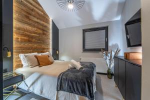 Posteľ alebo postele v izbe v ubytovaní Golden Apartments Mountain Aparts