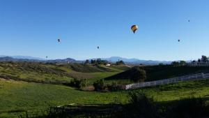 una cometa volando en el cielo sobre un campo en Sommer Hus-Best value in Southern California Wine Country en Temecula