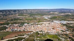an aerial view of a town in a city at Casa Peseta, Casa Rural in Vallada
