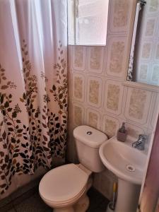 a bathroom with a toilet and a sink at HOSTAL SAIRI in San Pedro de Atacama