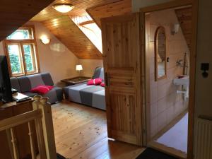 Postel nebo postele na pokoji v ubytování chalupa U Mateja Horna Lehota c12