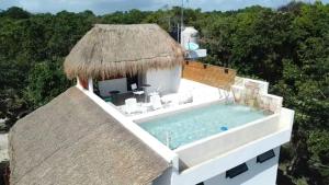 Bazén v ubytování Royal Palm Bacalar Cabañas & Lagoon Club nebo v jeho okolí