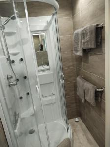 Koupelna v ubytování Minicamping und B&B Apartment Hintergarten