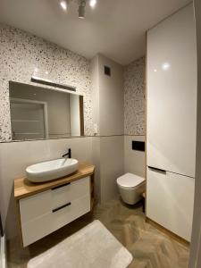 Ванна кімната в Apartament z widokiem na jezioro Niegocin, Mazury