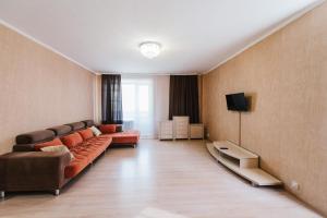 チタにあるDekabrist Apartment on Chkalova 25のリビングルーム(ソファ、テレビ付)