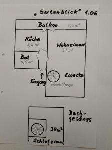 Půdorys ubytování Ferienwohnung Walther