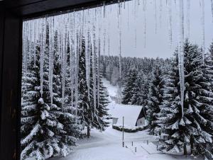 Chata Myslivna durante l'inverno