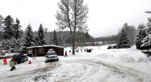 Chata Myslivna durante l'inverno