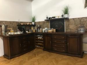 Kuchyň nebo kuchyňský kout v ubytování Juniperus Park Hotel Kecskemét