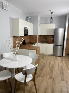 Kuchyň nebo kuchyňský kout v ubytování Apartament Kołobrzeg Kasprowicza