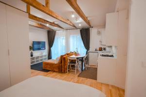 Kuchyň nebo kuchyňský kout v ubytování Alpetri Apartments