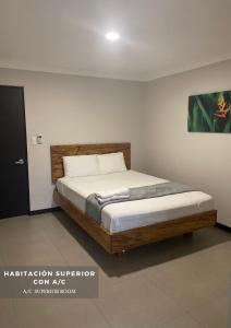 A bed or beds in a room at Hotel San Isidro