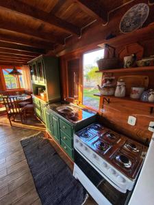 Kjøkken eller kjøkkenkrok på Chalé Recanto Verde dos Canyons