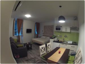 Kuchyň nebo kuchyňský kout v ubytování Apartments Mila