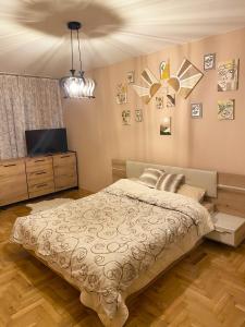 מיטה או מיטות בחדר ב-Spacious Apartment for yourself OR private room w shared bathrooms