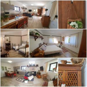 
a collage of photos of a kitchen and a living room at Casa el Porte in Tegueste

