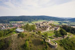 an old castle on top of a hill at Ferienwohnung Behnke in Brand