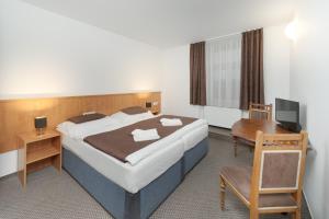 Ένα ή περισσότερα κρεβάτια σε δωμάτιο στο Hotel Na Staré poště