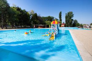 a large swimming pool with people in the water at Apartmány Hawaii in Patince +12 photos
