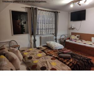 Un pat sau paturi într-o cameră la Mezná 85