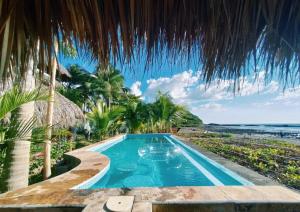 an infinity pool with a view of the ocean at Alive Beach House in Transito