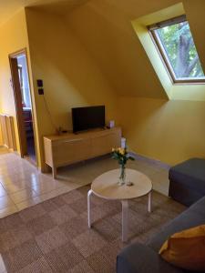 TV a/nebo společenská místnost v ubytování Háromfenyő Apartman
