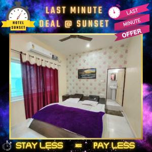 A bed or beds in a room at Last Minute Deal @ Hotel Sunset