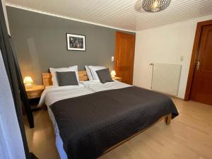 1 dormitorio con 1 cama grande en una habitación en Haus Tauplitz, en Tauplitz