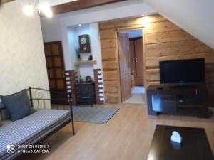 Telewizja i/lub zestaw kina domowego w obiekcie Domek i Apartamenty Stokrotka