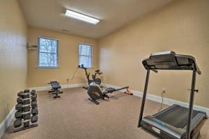 a gym with two exercise bikes in a room at Cozy Young Harris Condo Near Lake Chatuge! in Young Harris