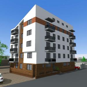 a rendering of a building with balconies at Apartman Lux in Vranje