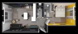 Kuchyň nebo kuchyňský kout v ubytování Appartement Le Labes