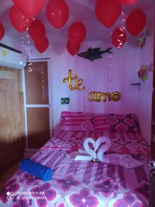 Ένα ή περισσότερα κρεβάτια σε δωμάτιο στο CABAÑA MIRADOR DE LA BOQUILLA