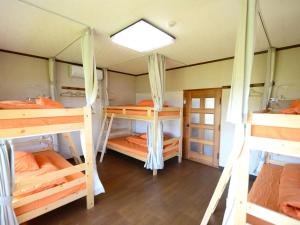 a room with four bunk beds in it at Haruno Guesthouse in Tosa