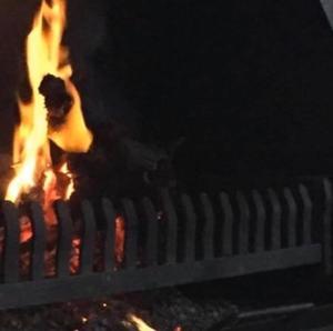 a grill with a lot of fire in it at The love bubble in Lutzville