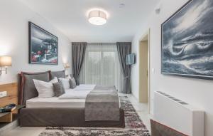 a bedroom with a bed and a table in it at Villa Clara in Labinci +25 photos