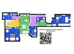 Floor plan ng Red light district B & B canal view