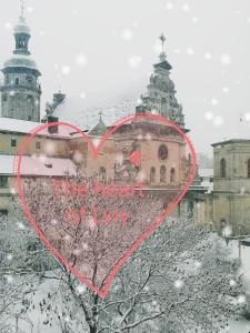 a heart with the best of lyon written on it at The heart of Lviv in Lviv