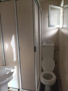 ein kleines Bad mit WC und Waschbecken in der Unterkunft Alojamiento Emilia House in Punta Arenas