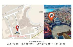 a screenshot of a map and a map of a city at Plebiscito Home Holidays in Naples