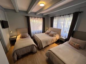 Tempat tidur dalam kamar di Hotel Florencia
