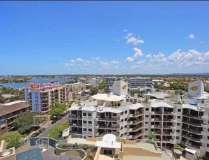 an aerial view of a city with tall buildings at Beach apartment with all the facilities you need - Landmark Resort in Mooloolaba