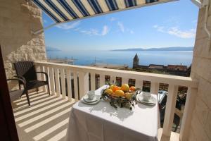 Balkón alebo terasa v ubytovaní Studio apartment in Pisak with sea view, balcony, air conditioning, WiFi 3340-2